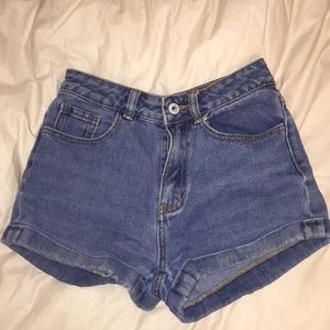 High rise jean shorts